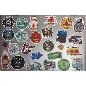 24 Camping Stickers